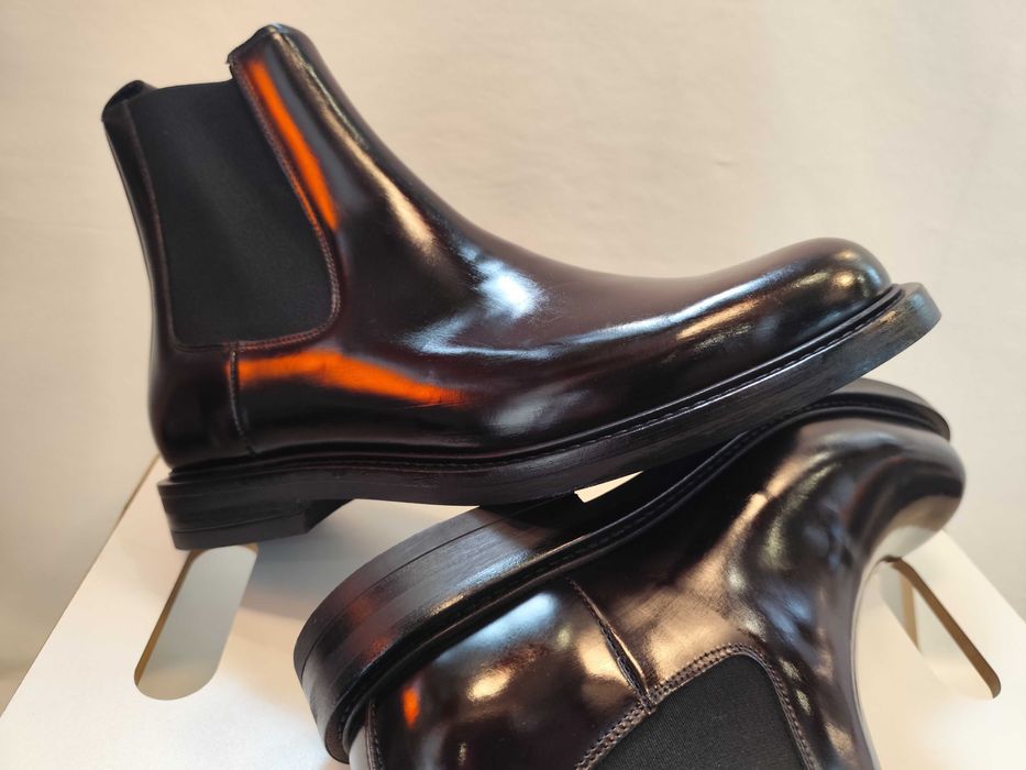 Ghete chelsea 44 premium Massimo Dutti NOI piele naturala burgundy