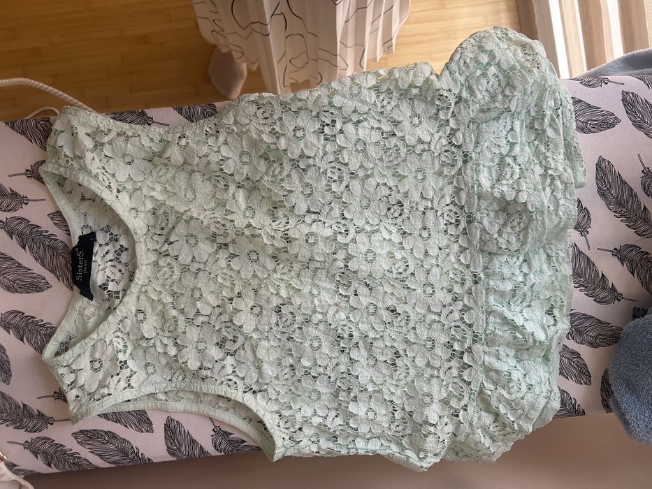 Топ Zara бял финно плетиво