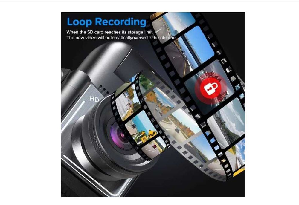 Camera Auto DVR 4 Canale 1080p FullHD, Night Vision, Ecran IPS 2"