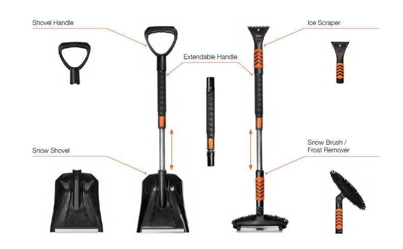 SNOWbrush 010 4-в-1 зимен инструмент за лесно почистване на сняг