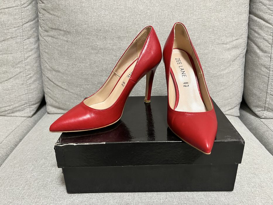 Червени кожени обувки 38 номер