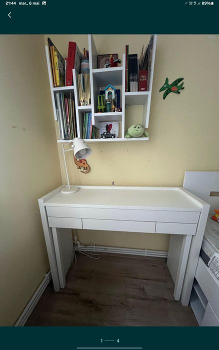 Birou extensibil alb Woodman