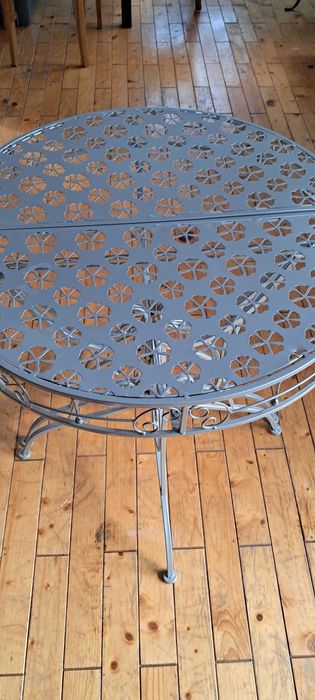 Mese metalice laterale (2 buc), din aluminiu gri metalizat