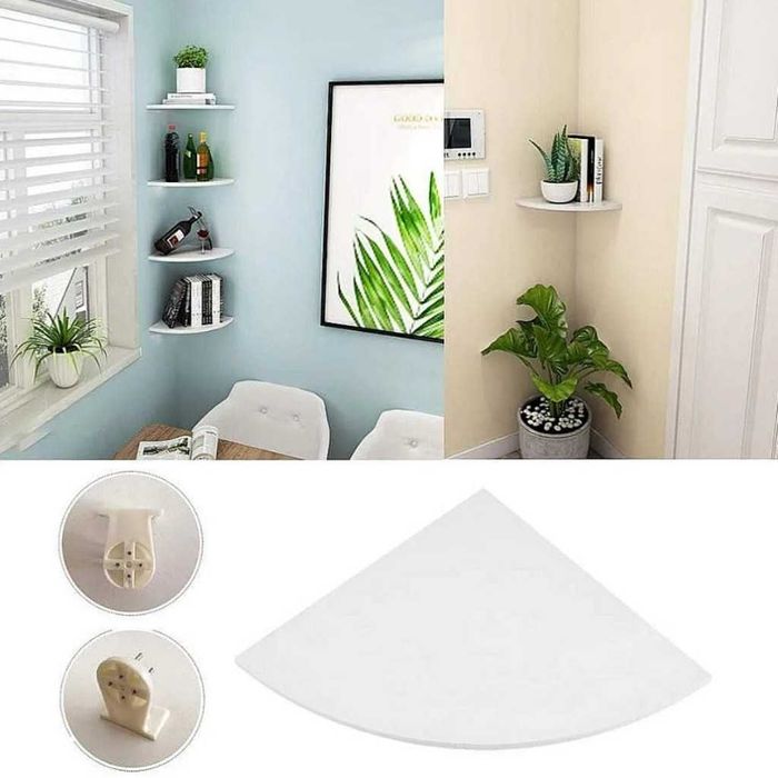 Комплект от 4 ъглови стенни рафта за съхранение – PVC