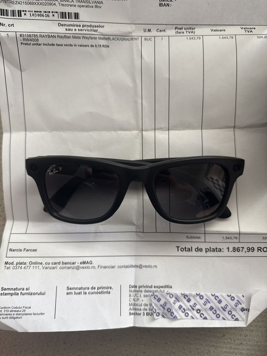 Ochelari Smart Ray-Ban Meta Wayfarer, Marime L , V2