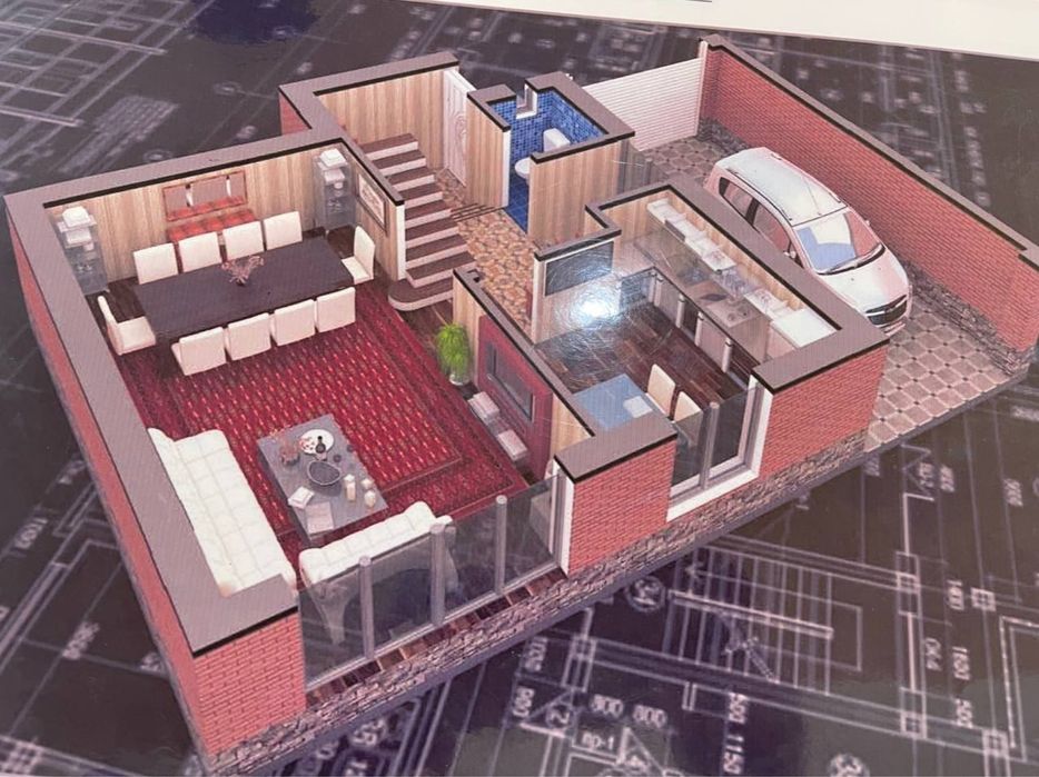 Продаётся двухэтажный коттедж в г.Зарафшан с видом на озеро