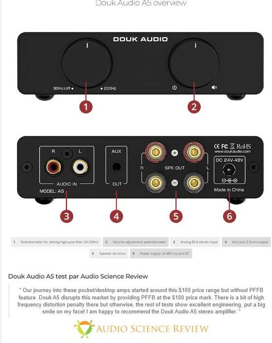 vand Amplificator audio Clasa D Douk Audio A5 - max 2 ore de functionare