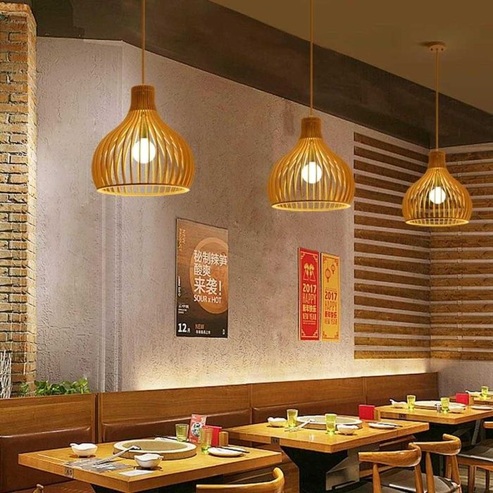 Ретро бамбуково дърво Индустриална висяща скандинавски стил, винтидж