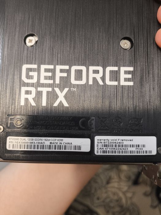Видеокарта Palit RTX 3060 Dual 12 Gb