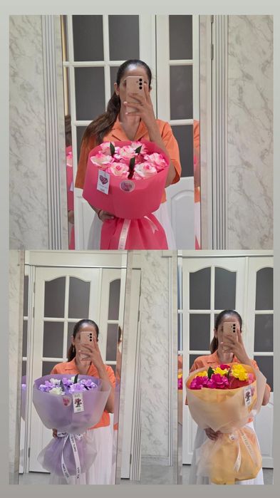 Букет из мыльных роз