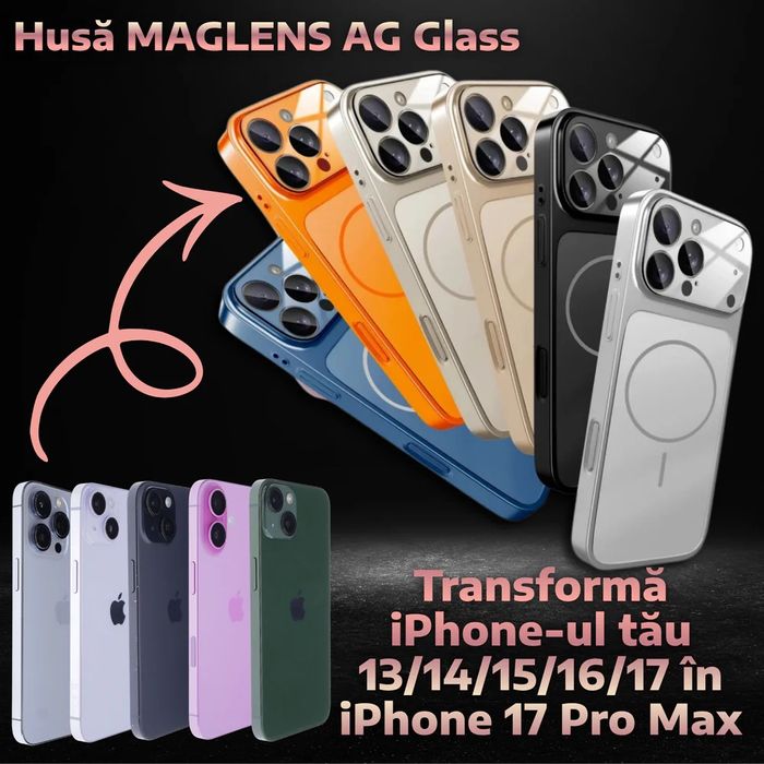 Husă MAGLENS AG Glass – Transformă orice iPhone de la 13–17
