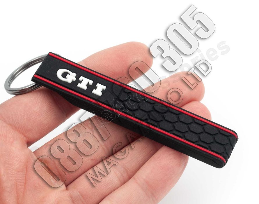 Ключодържател фолксваген VW GTI силиконов с метален пръстен