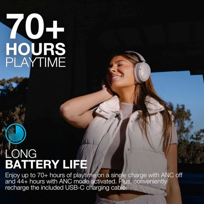 Безжични слушалки JLab JBuds LUX ANC (70+ часа батерия) - Бели