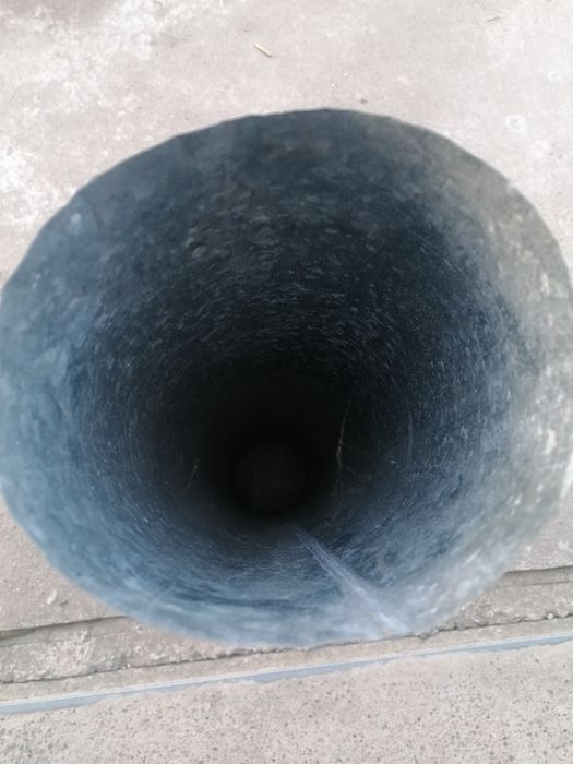 Coș de fum din tablă galvanizată, cu înălțimea de 100 cm și diam 15 cm