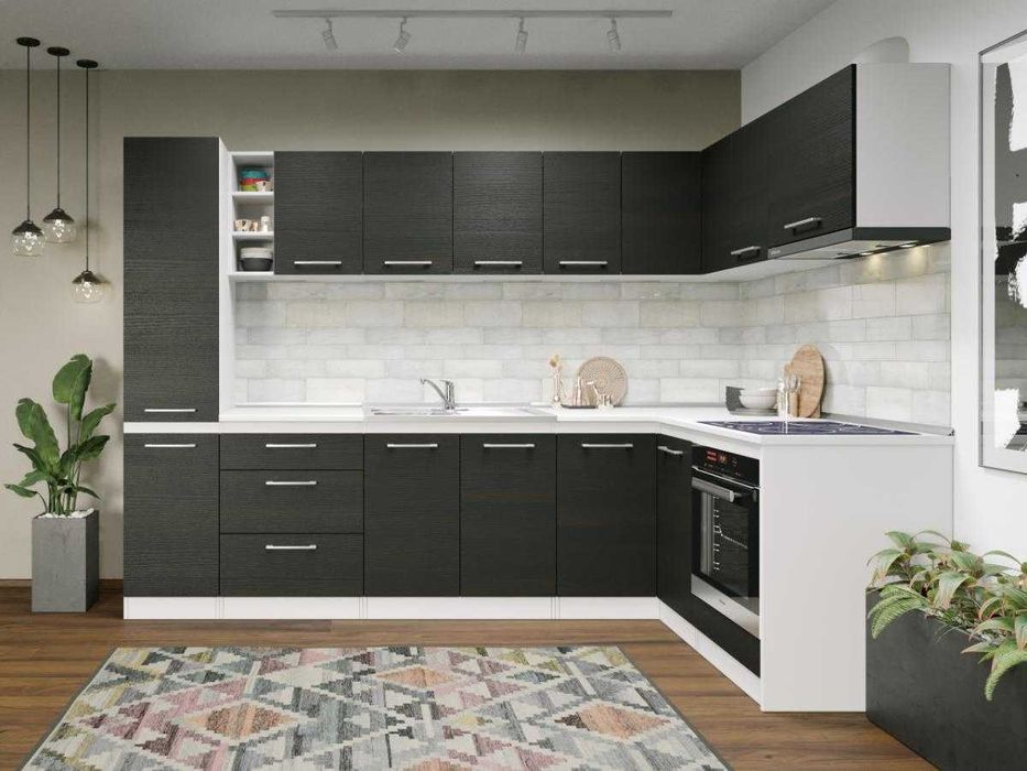 Set Mobila Bucatarie Colt Mina 280*160 Alb/Ferrara – C31