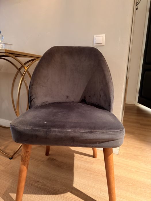 Scaune catifea gri, stare perfecta