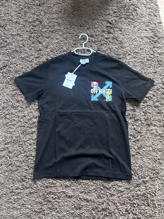 Tricou off white imprimeu fata-spate