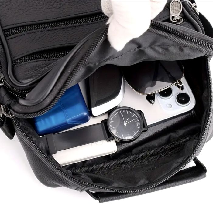 Мъжки функционални кожени чантички/Черна и Кафява ест.кожа -8%Промоция