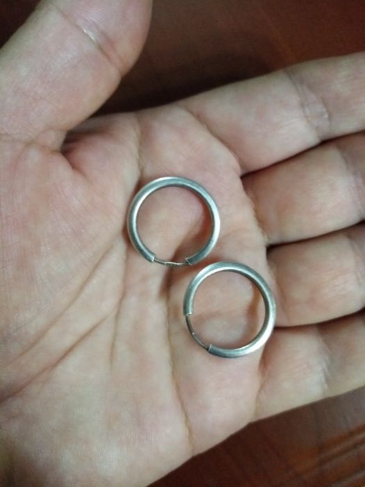 Серьги кольца серебро