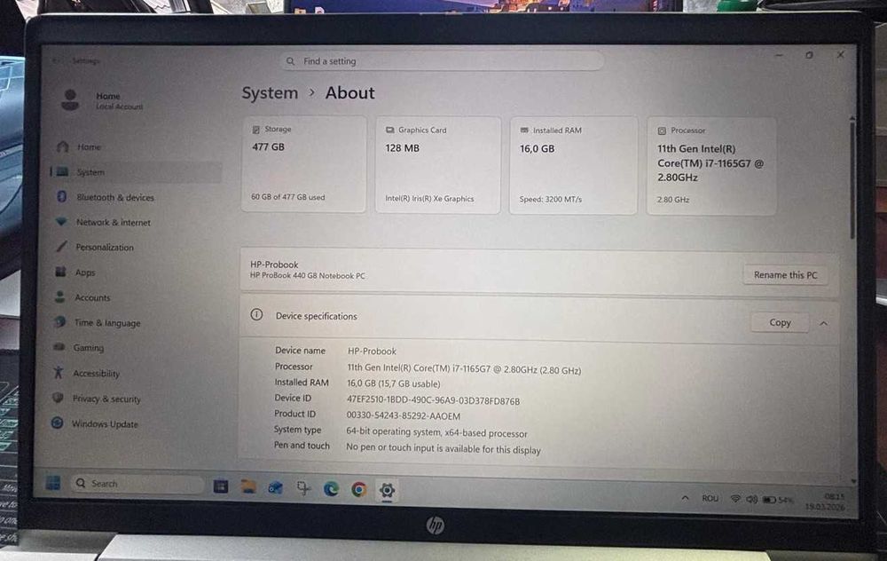 Laptop HP 14’’ Probook 440 G8 I7