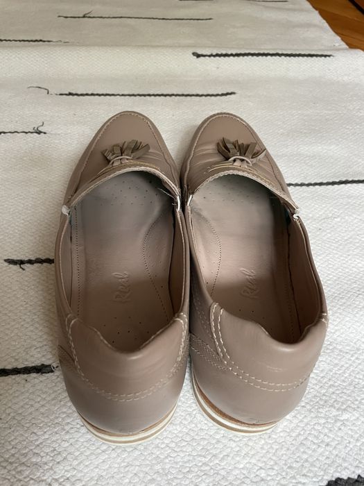 Дамски мокасини естествена кожа