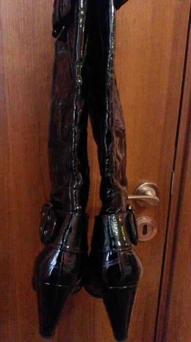 Дамски Ботуши Естествен лак, черни 37, Германия, РАЗПРОДАЖБА