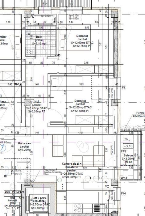 Apartament 3 camere, 68mp, 2 bai, et 2, lift, parcare, priveliste, Bac — fotografia 3