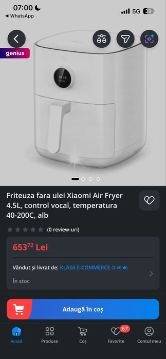 Friteuza fara ulei Xiaomi Air Fryer 4,5 l