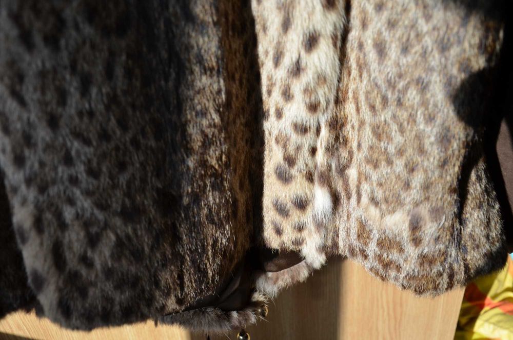 Haina de blană naturală din ras/ lynx/ linx / pisica salbatica