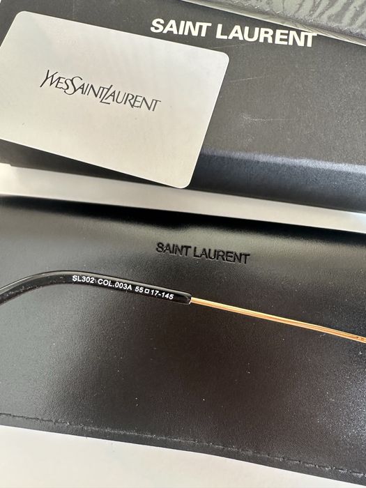 Чисто нови слънчеви очила Saint Laurent в златист цвят