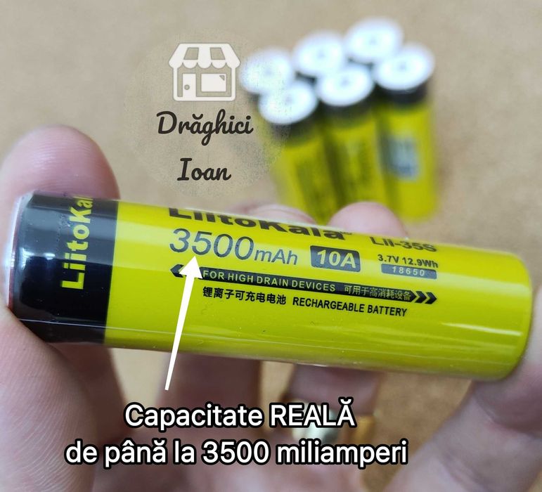 Acumulator 18650 LiitoKala PREMIUM+ HighDrain 10A Li-ion 3500mAh REAL