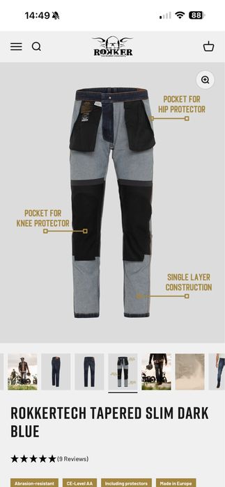 Set Blugi Rokkertech Tapered Slim Dark Blue, noi cu eticheta, marime W36/L34
