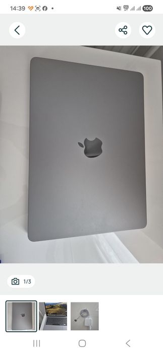Laptop Apple MacBook Air 13,6 inch M2 256 GB ssd 8 GB ram gri spatial ca nou