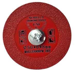 Мини диамантен диск Ø50 мм., комплект с ос и адаптер М14 за ъглошлайф