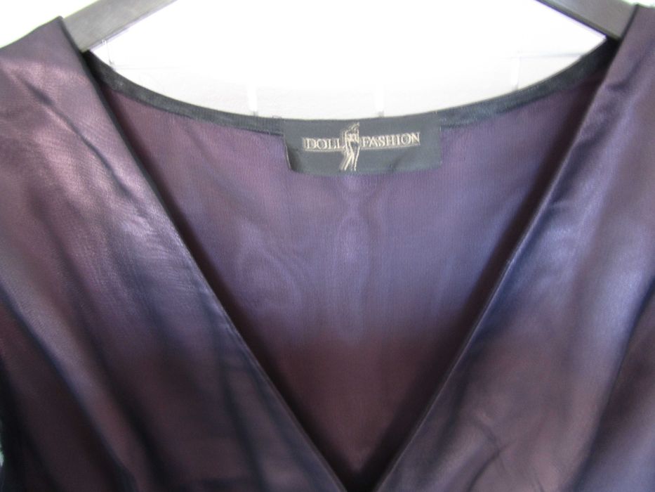 Rochie lunga eleganta negru/mov