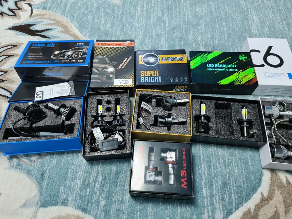 Set 2 becuri LED H1 H4  H7 H8 H11 HB4 cu / fara erroare bec ars