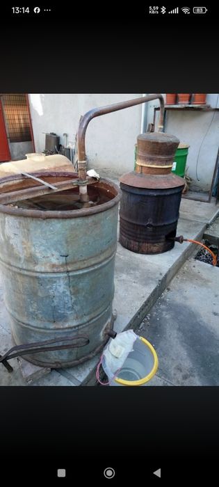 Presă struguri+cazan țuică cu răcitor