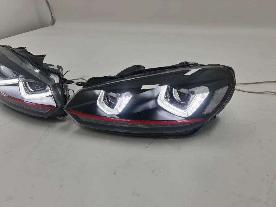 Faruri LED VW Golf 6 (2008-up) Golf 7 U Design Rosu GTI Dinamic