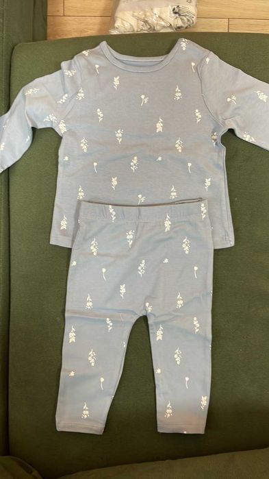 Детски комплект за момиче, панталон и блузка за бебе,100% памук,5цвята