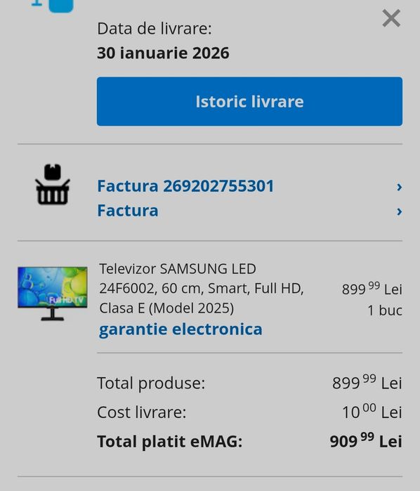 Garantie! TV Smart Samsung 60cm + suport perete rulota