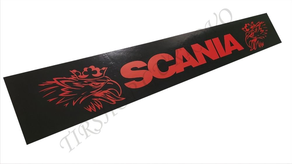 Гума за ремарке/камион SCANIA черна със син/червен надпис