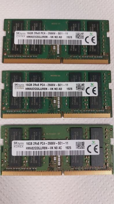 Memorii laptop 16GB, 2Rx8 PC4, 2666V SK Hynix