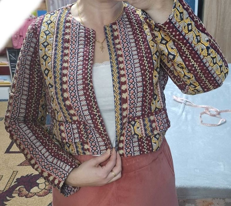 Jacheta scurta, multicolora, de toamna, Warehouse marime XL-42-14