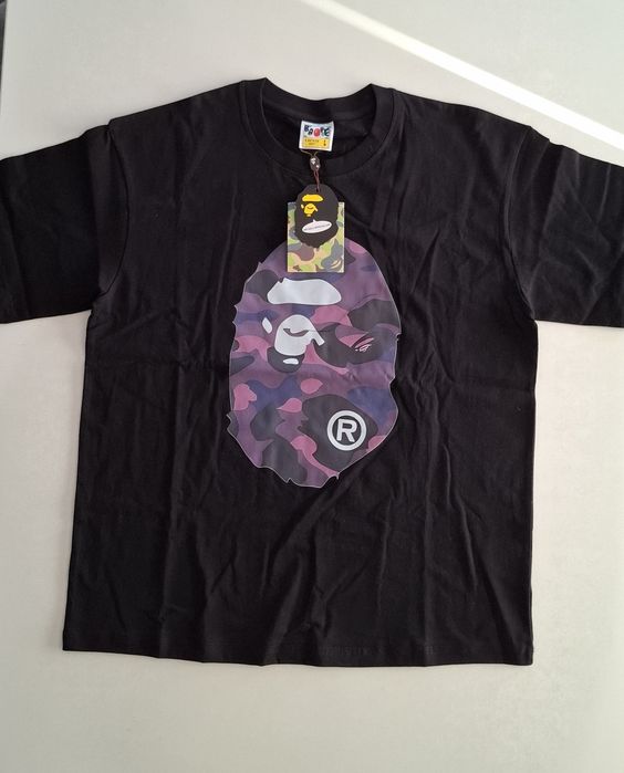 Tricou Bape Negru Print Mov, Marimea L