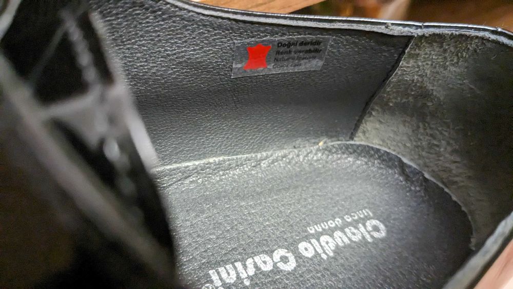 Pantofi ceremonie / nunta piele neagra lac - marimea 43