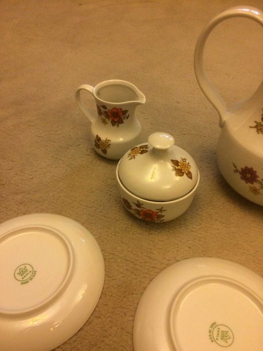 Serviciu cafea ceai german portelan KAHLA BAVARIA 15 piese bibelouri