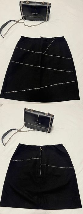 Patrizia Pepe пола XS-S/Черна пола с пайети М размер/H&M топ с пайети S размер - нови