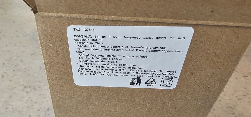 Nespresso - Set 2 Boluri Cafea Affogato (Noi, în cutie, SKU 137546)