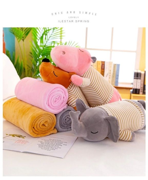 Подушка с пледом. Бесплатная Доставка. Мягкая игрушка Отличный подарок