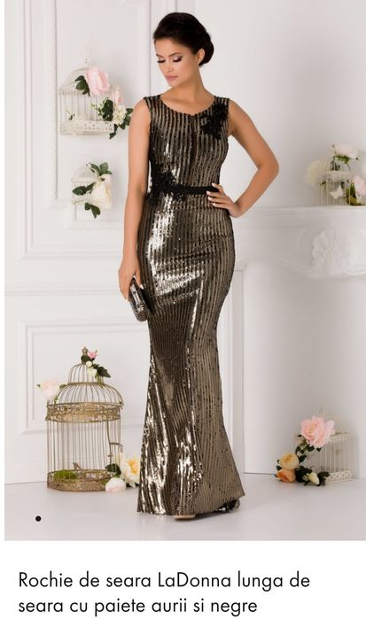 Rochie La Donna paiete aurii mar 40